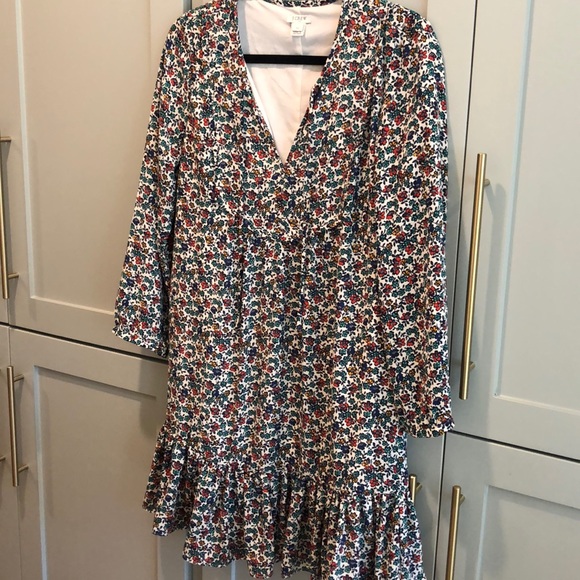 J. Crew Factory Dresses & Skirts - Floral ruffle dress with ties